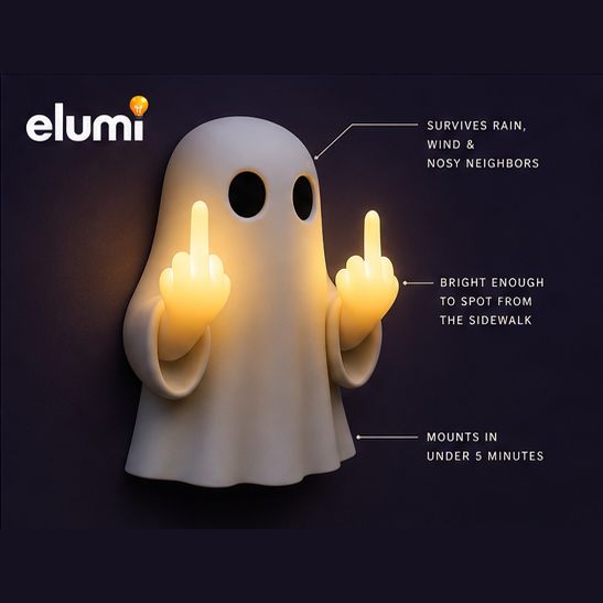 Halloween Ghost Middle Finger Glow Night Light