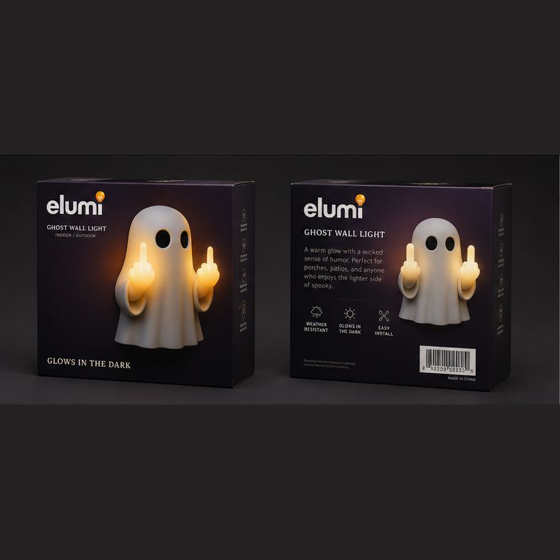 Halloween Ghost Middle Finger Glow Night Light