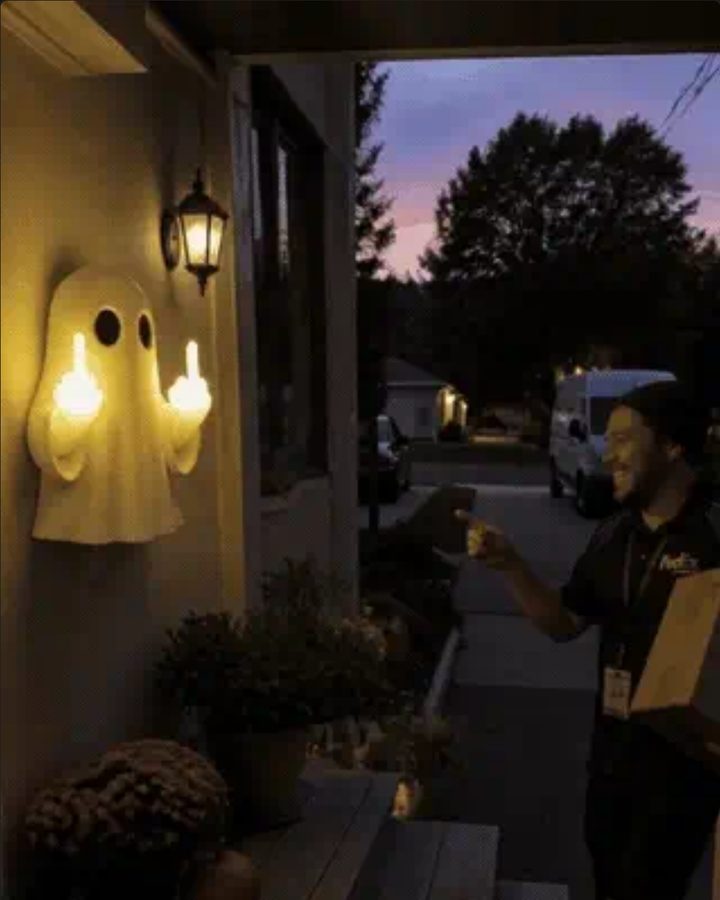 Halloween Ghost Middle Finger Glow Night Light